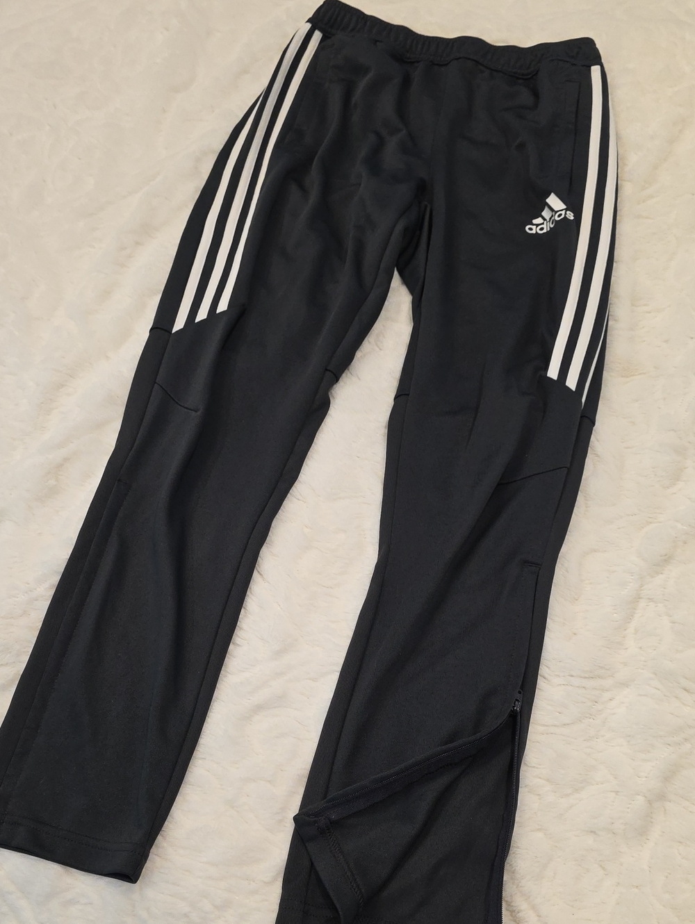adidas Black Jogger Pants with White 3-Stripe Detail